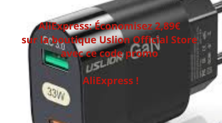 AliExpress: Économisez 2,89€ sur la boutique Uslion Official Store avec ce code promo AliExpress !