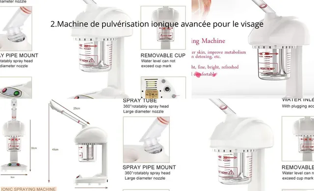 L'image montre une variété de vaporisateurs faciaux de différentes couleurs. Les vaporisateurs sont de formes et de tailles différentes, et ils sont tous conçus pour être portables et faciles à utiliser. Ils peuvent être utilisés pour appliquer une variété de produits sur la peau, notamment des hydratants, des sérums et des huiles essentielles.