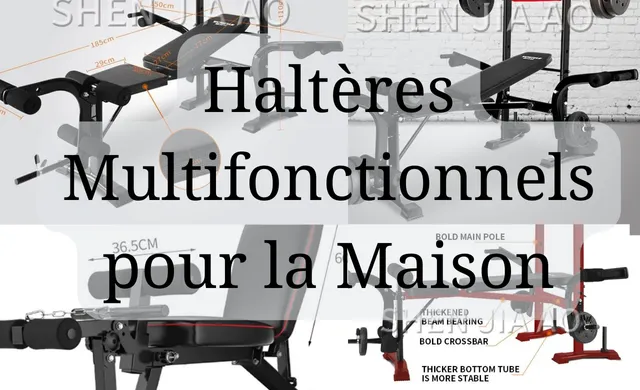 l'Image contient Banc de musculation multifonction avec haltères, barre de traction et support squat pour un entraînement complet à domicile.